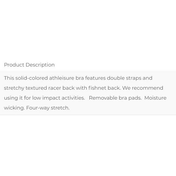 NWT- SKY BLUE FISHNET RACER BACK ATHLEISURE BRA - Picture 5 of 6